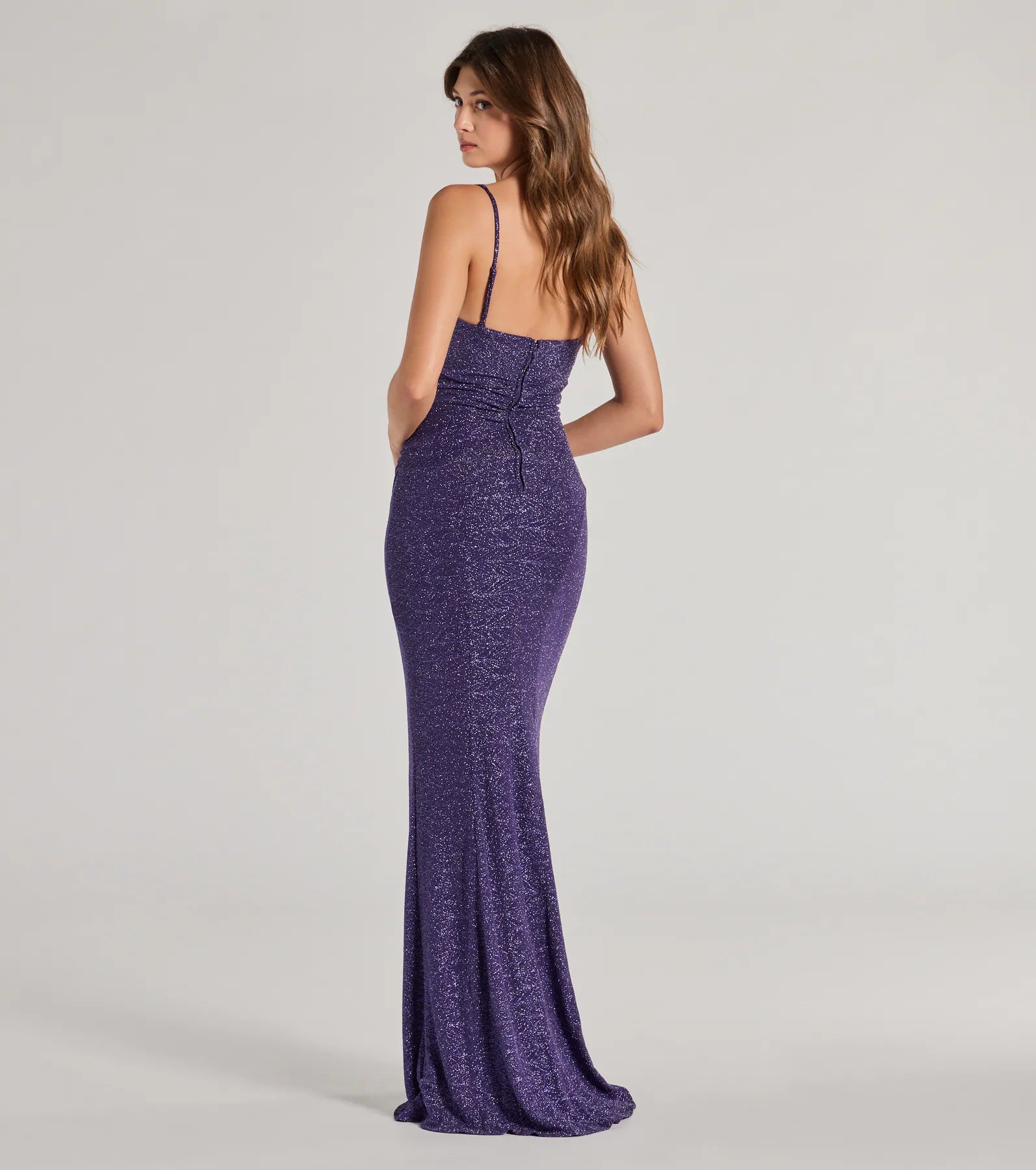 Analeah High-Slit Glitter Mermaid Dress - Image 2