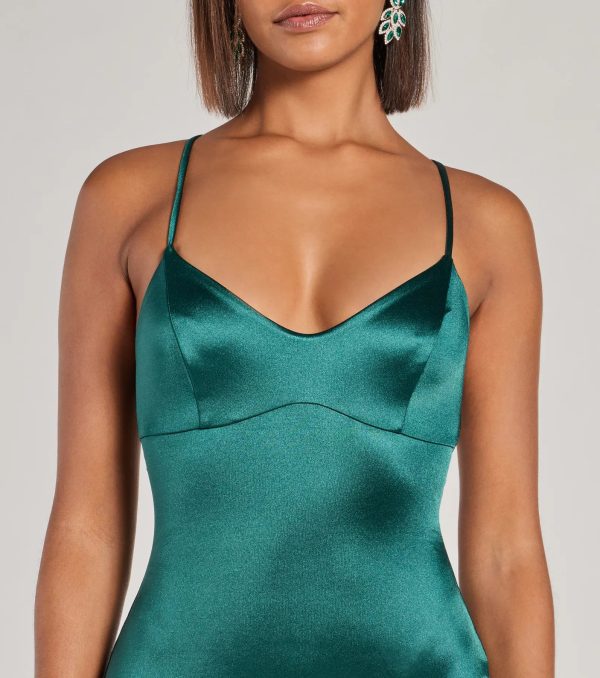 Emmie Lace-Up Mermaid Satin Formal Dress - Image 11