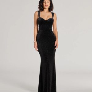 Veronica Glitter Velvet Mermaid Dress