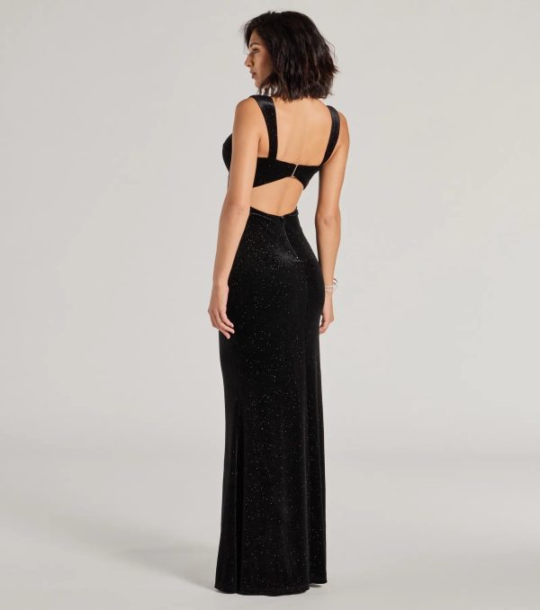 Veronica Glitter Velvet Mermaid Dress - Image 2