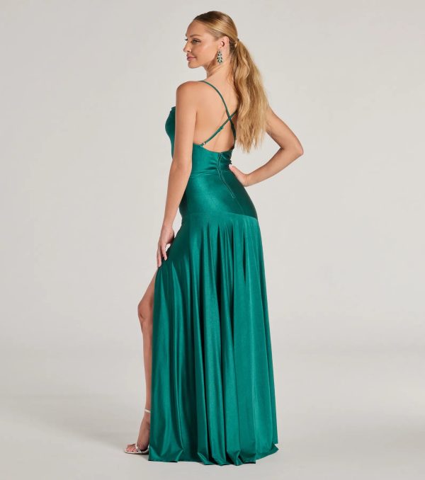 Alaia Cross-Back Pleated A-Line Formal Dress - Image 2