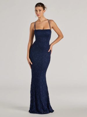 Esme Glitter Lace Strappy Back Mermaid Dress