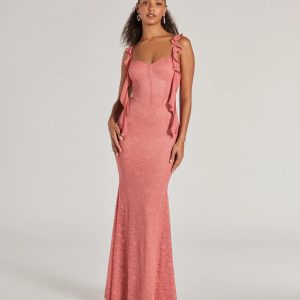 Alanna Ruffled Lace Corset Mermaid Dress