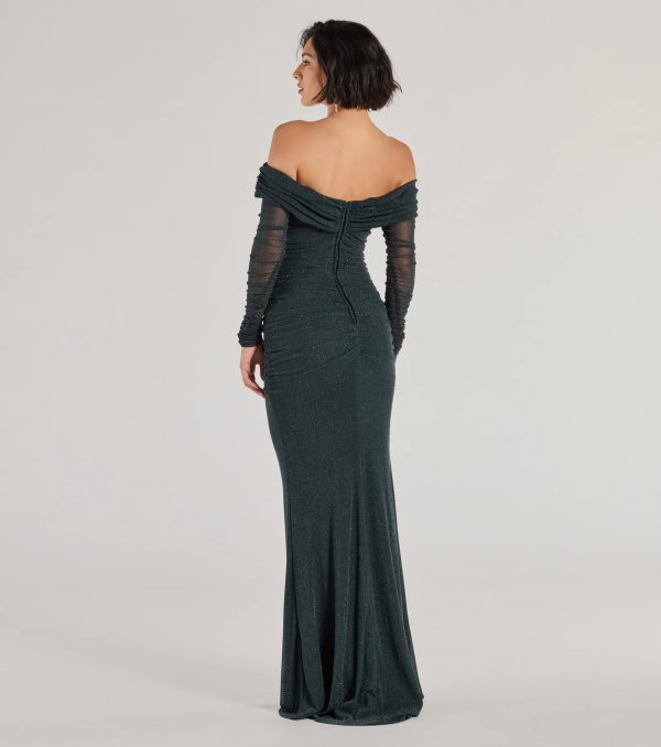 Tova Off The Shoulder Glitter Mermaid Dress - Image 2