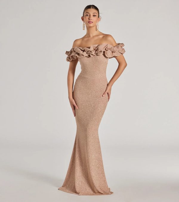 Halsey Formal Glitter Ruffled Mermaid Dress - Image 14