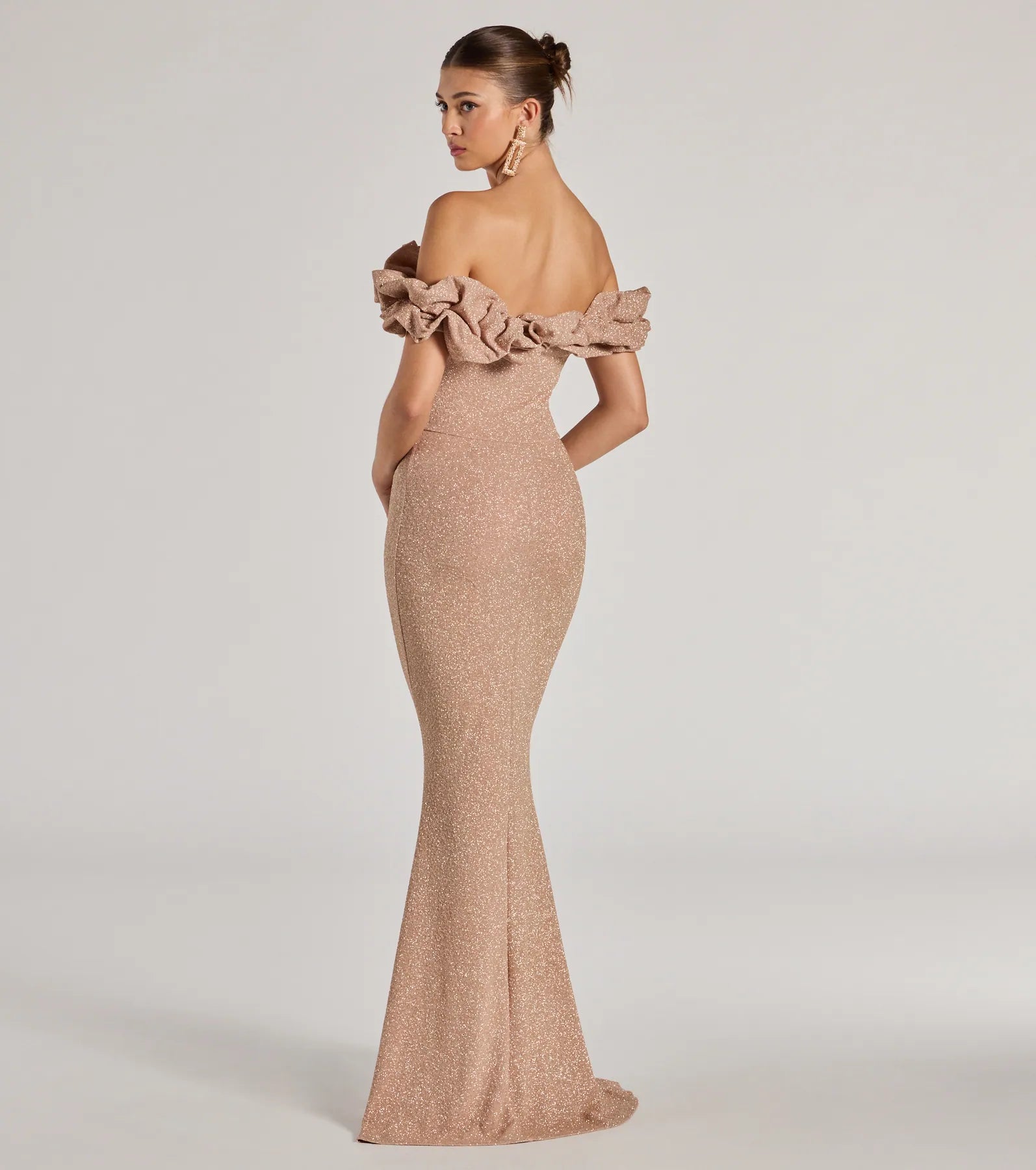 Halsey Formal Glitter Ruffled Mermaid Dress - Image 15