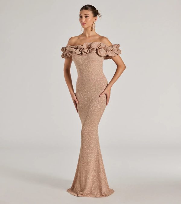 Halsey Formal Glitter Ruffled Mermaid Dress - Image 17
