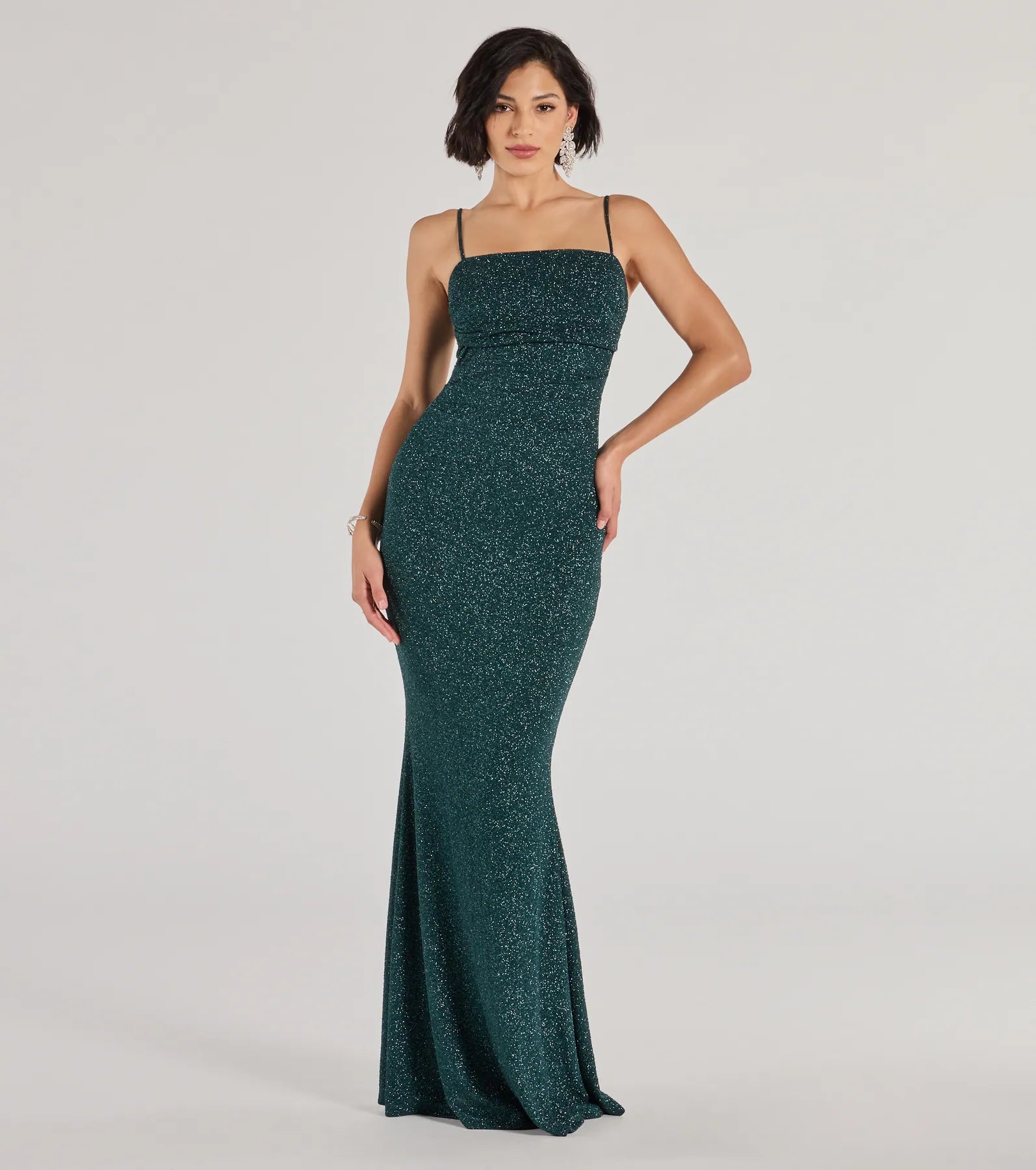 Wendy Sleeveless Mermaid Glitter Formal Dress - Image 5
