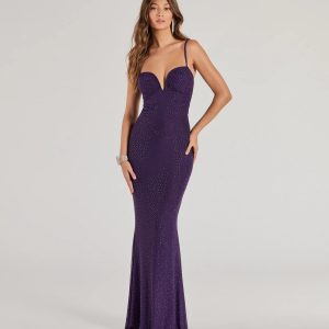 Jemma Embellished Studded Sleeveless Mermaid Dress