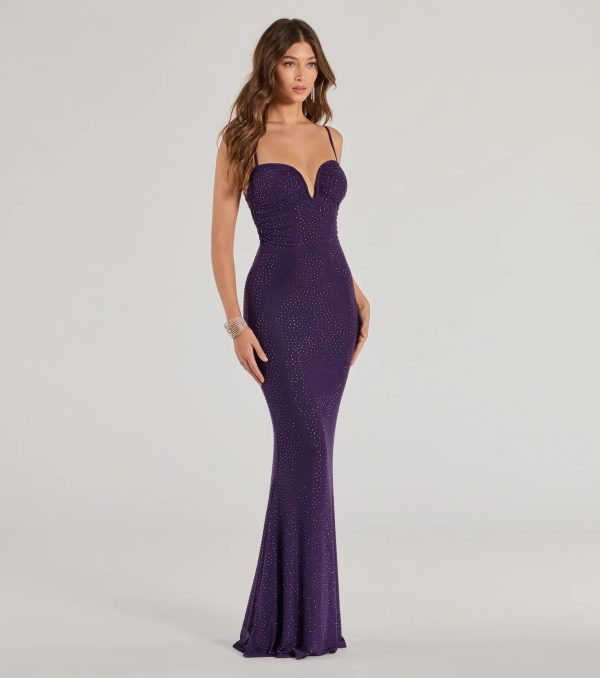 Jemma Embellished Studded Sleeveless Mermaid Dress - Image 4