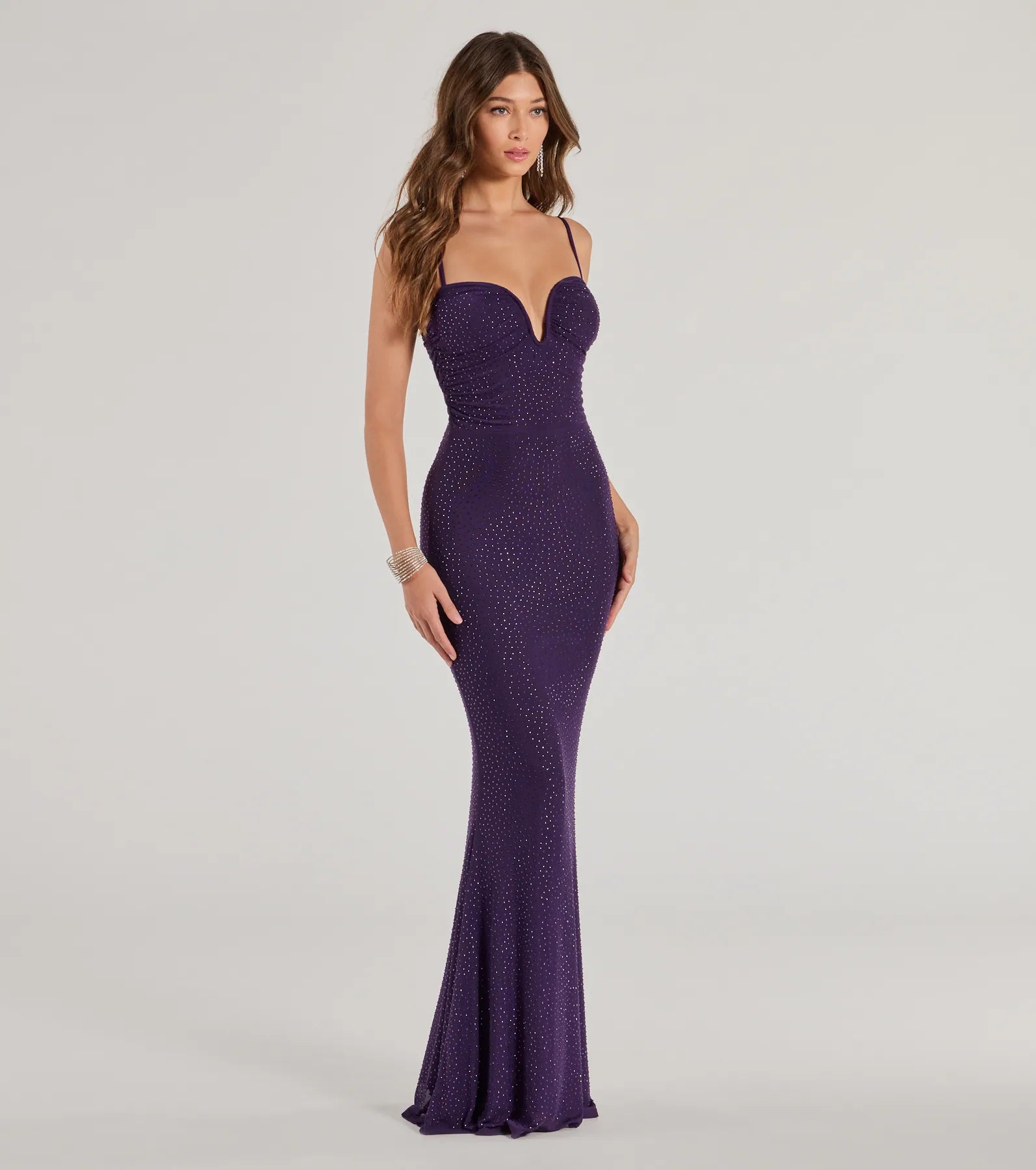 Jemma Embellished Studded Sleeveless Mermaid Dress - Image 4