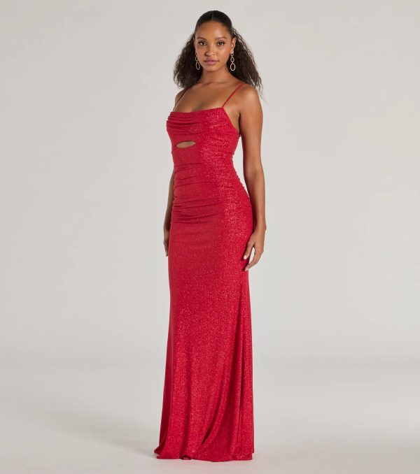 Harley Sleeveless Cutout Glitter Column Dress - Image 12