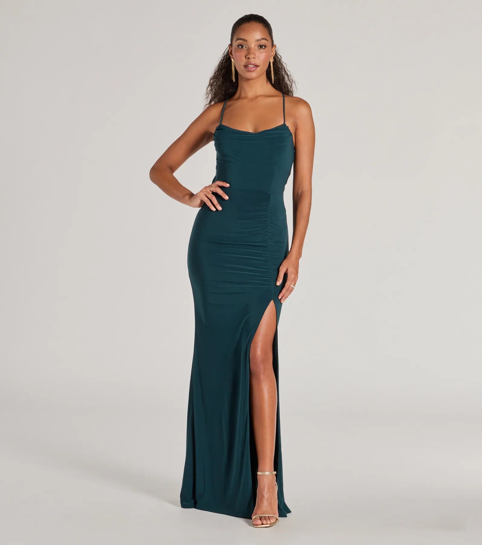 Ashley Sleeveless Bow Mermaid Formal Dress - Image 9