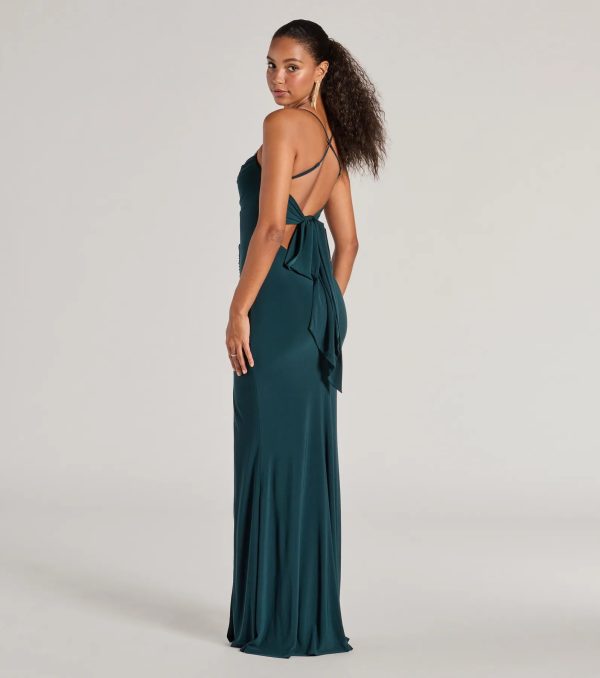 Ashley Sleeveless Bow Mermaid Formal Dress - Image 10