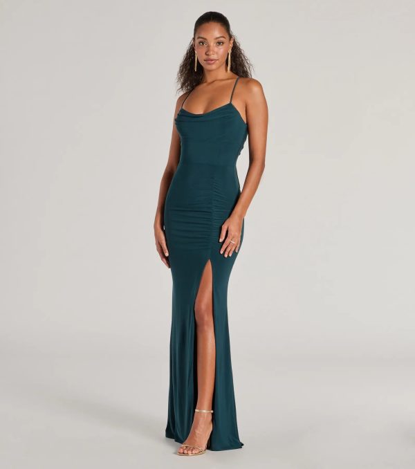 Ashley Sleeveless Bow Mermaid Formal Dress - Image 12