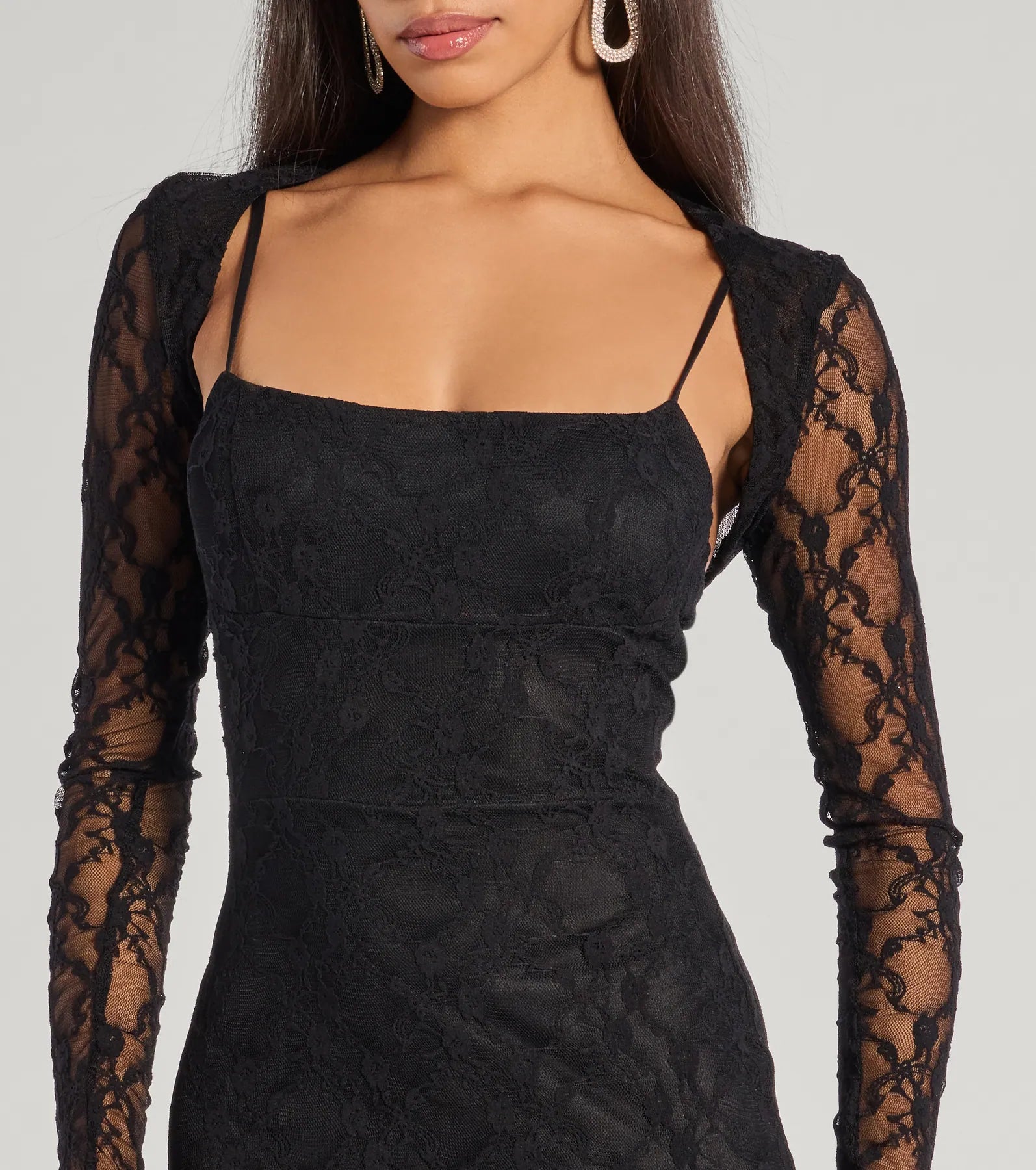 Adele Sleeveless Lace Mermaid Dress With Bolero - Image 3