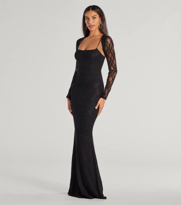 Adele Sleeveless Lace Mermaid Dress With Bolero - Image 4