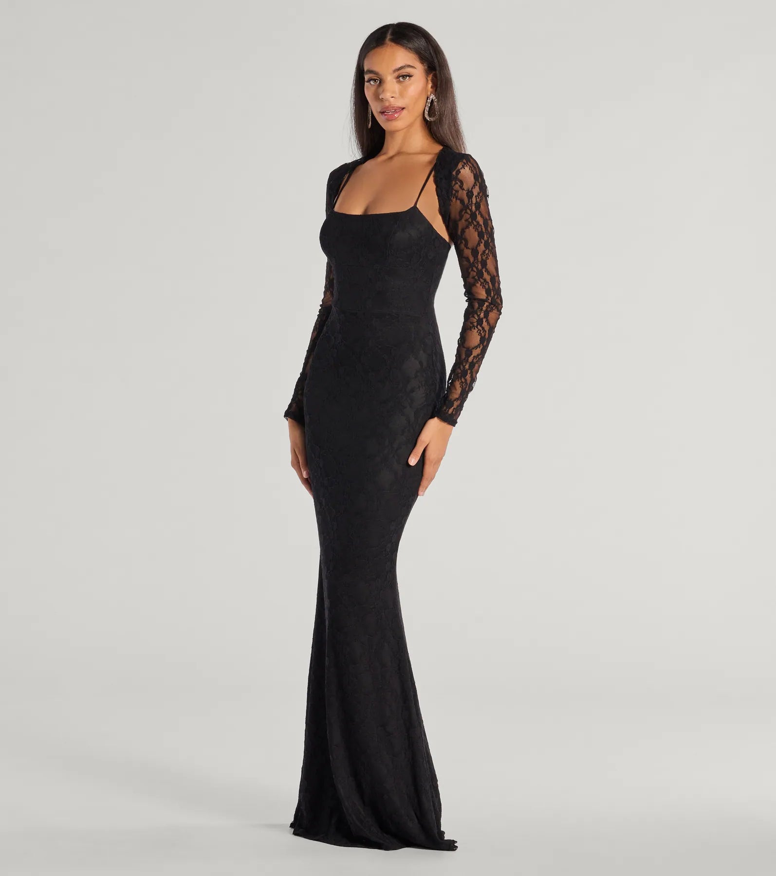 Adele Sleeveless Lace Mermaid Dress With Bolero - Image 4