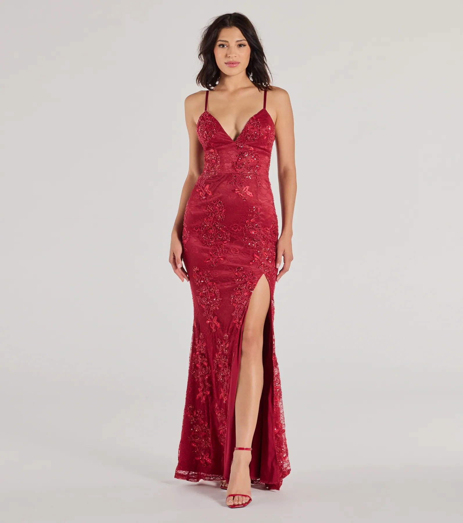 Elodie Beaded Floral Lace Mermaid Dress - Image 5