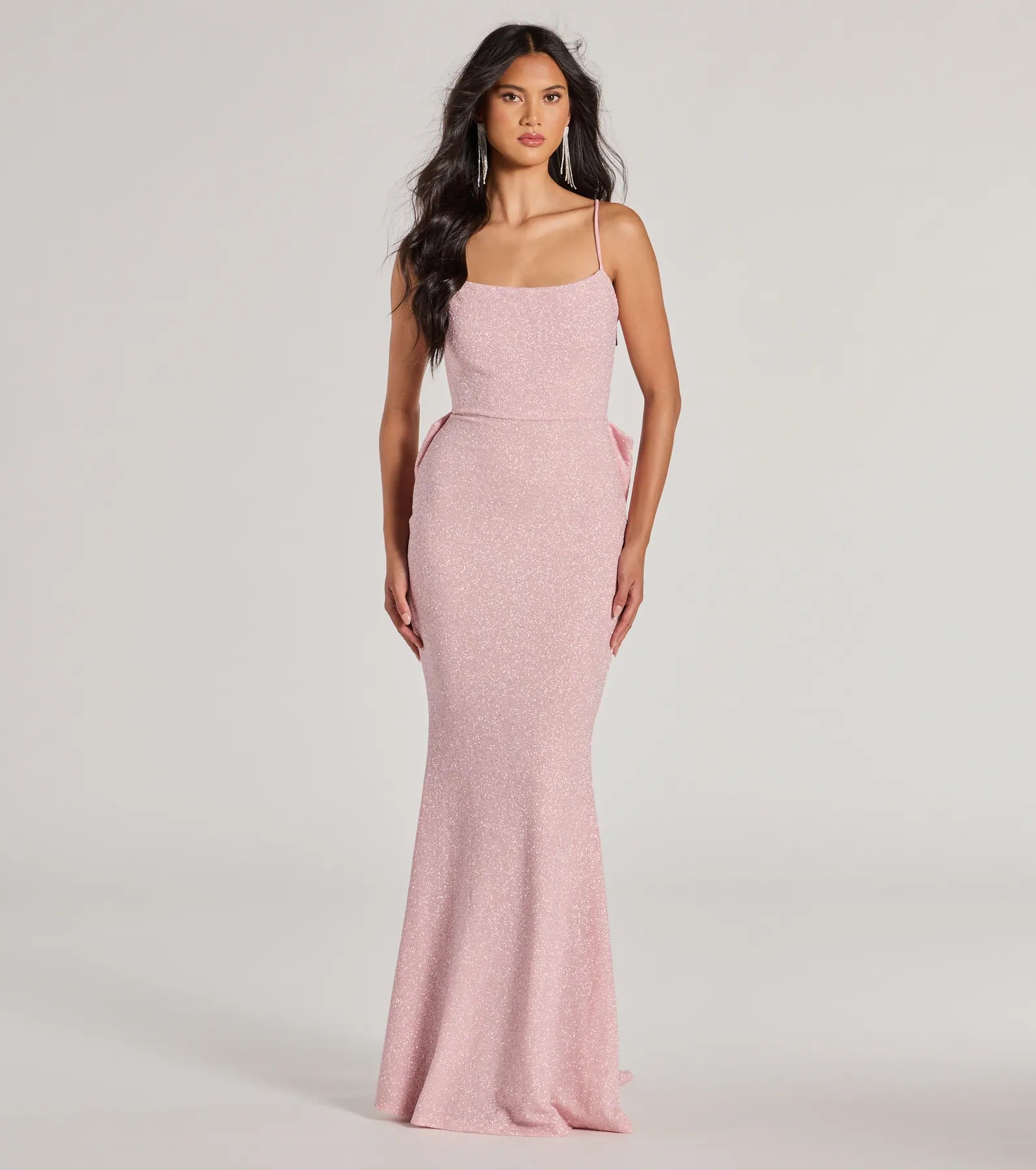 Gwendolyn Glitter Knit Bow-Back Mermaid Dress - Image 15