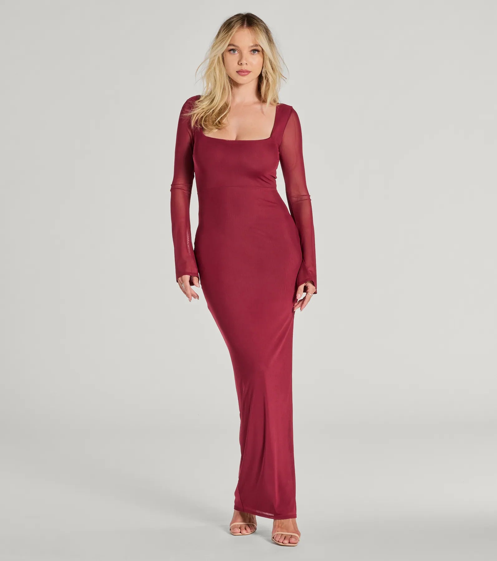 Becka Formal Mesh High Slit Column Dress - Image 5