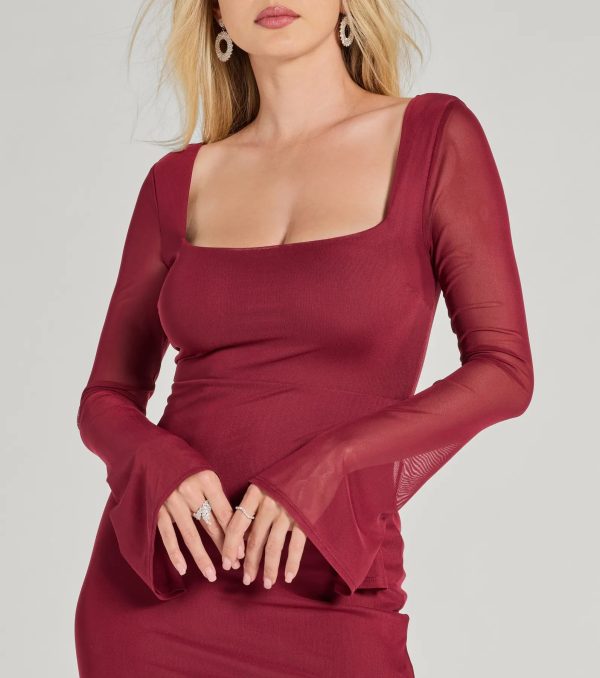 Becka Formal Mesh High Slit Column Dress - Image 7