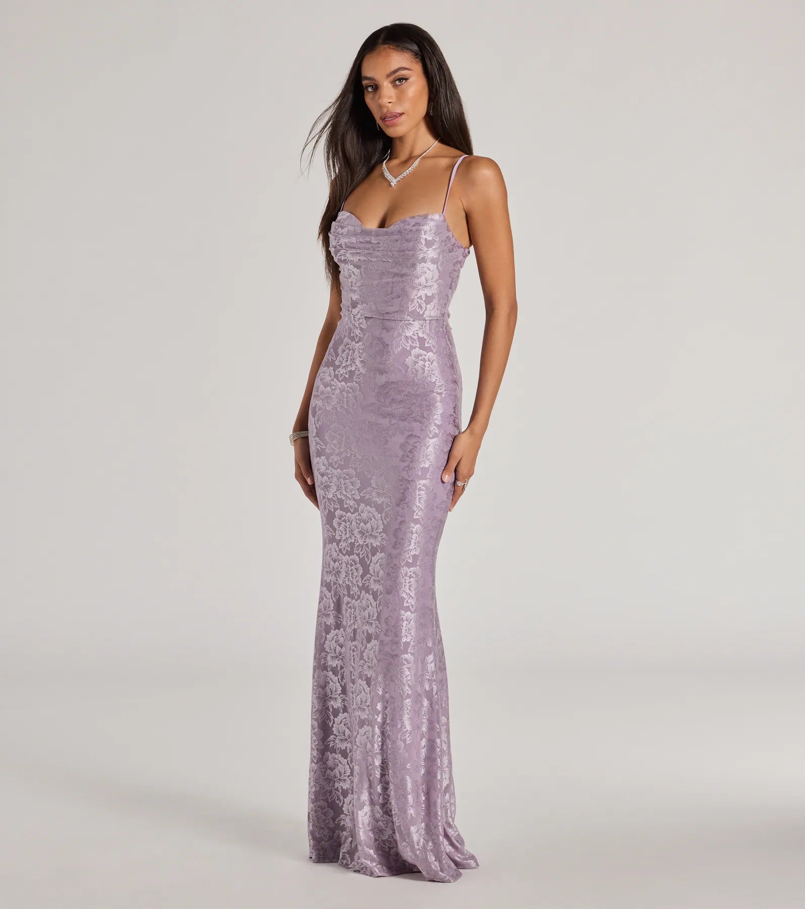 Haisley Open Back Floral Lace Mermaid Dress - Image 5