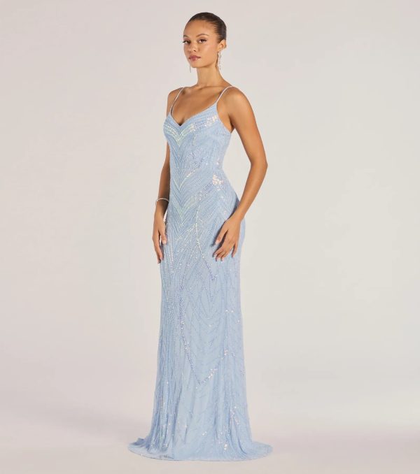 Liv Sleeveless Beaded Sequin Mermaid Dress - Image 5