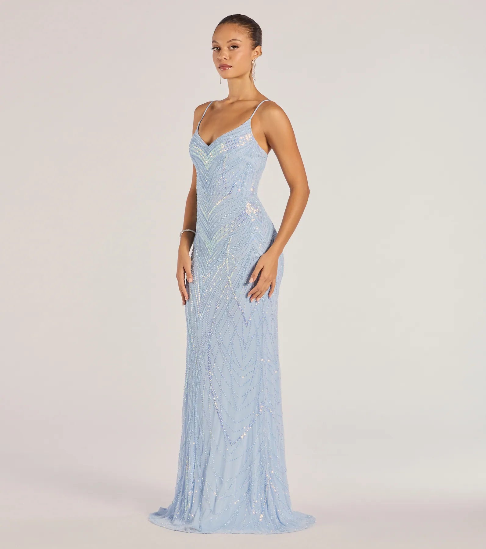 Liv Sleeveless Beaded Sequin Mermaid Dress - Image 5