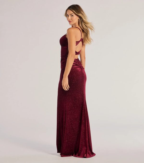 Giorgina Velvet Glitter Corset Mermaid Dress - Image 2