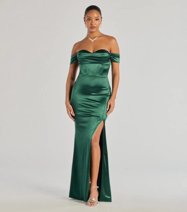 Laura Off-The-Shoulder Mermaid Satin Formal Dress - Image 8