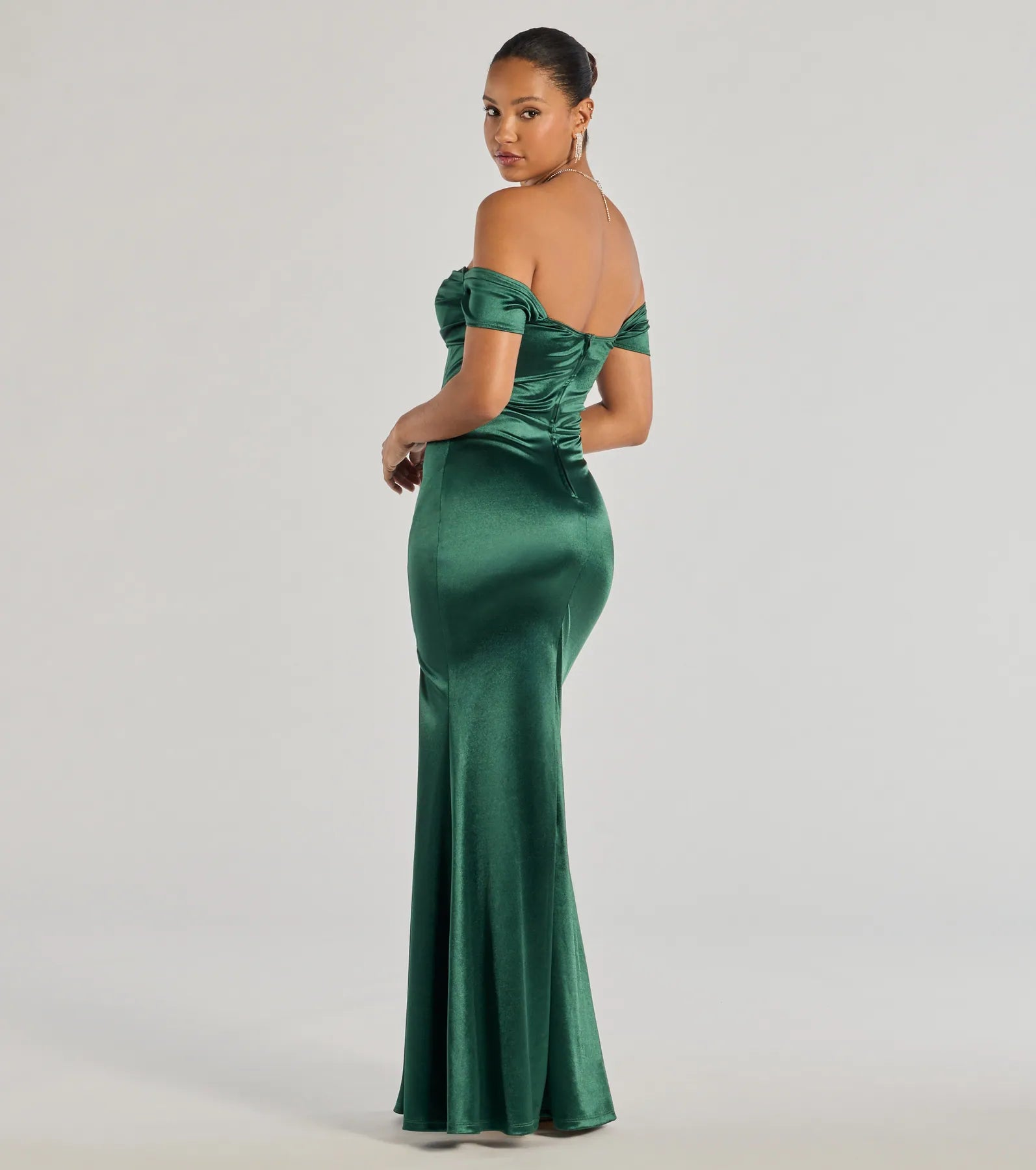 Laura Off-The-Shoulder Mermaid Satin Formal Dress - Image 9