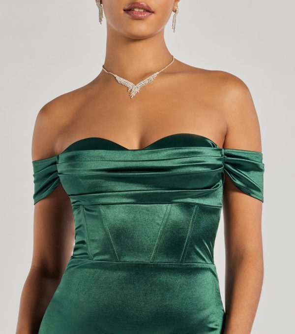 Laura Off-The-Shoulder Mermaid Satin Formal Dress - Image 10