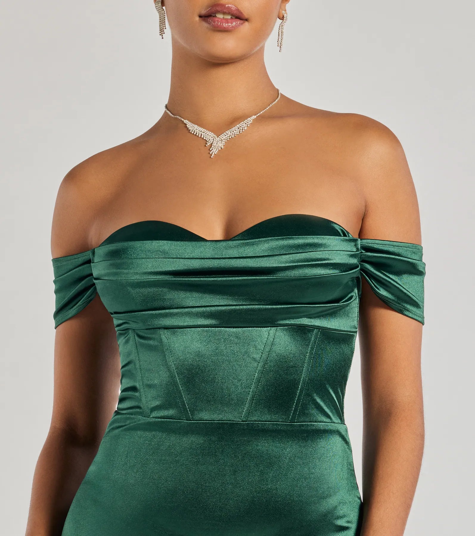 Laura Off-The-Shoulder Mermaid Satin Formal Dress - Image 10