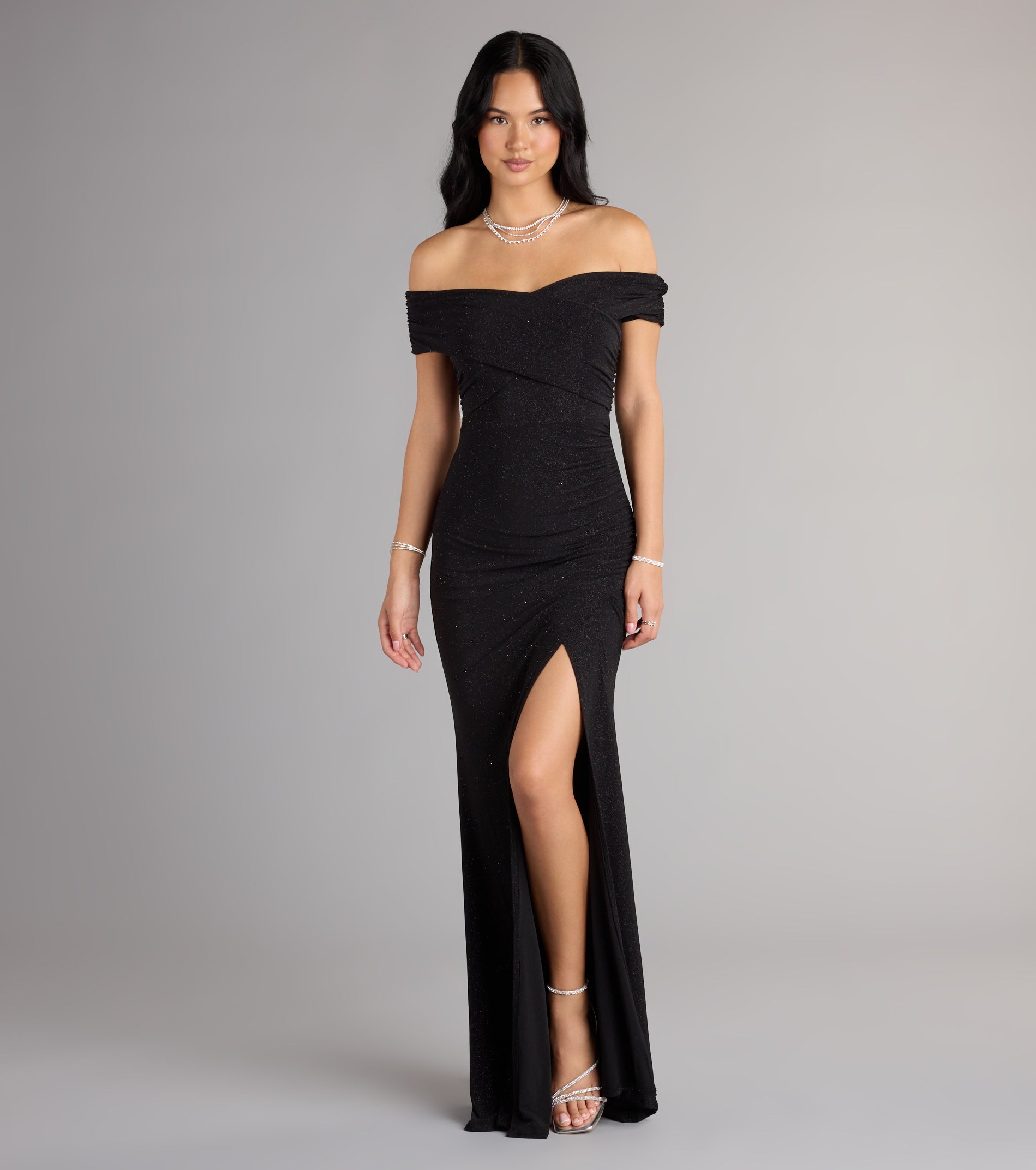 Giada Glitter Knit Off-the-Shoulder Column Dress - Image 5