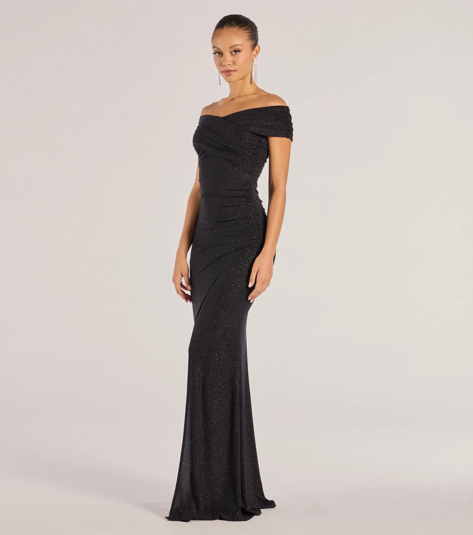 Giada Glitter Knit Off-the-Shoulder Column Dress - Image 9
