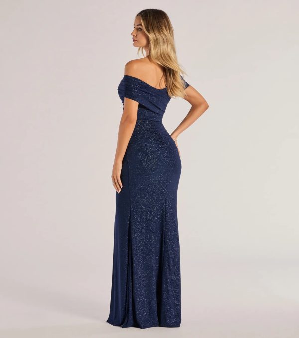 Giada Glitter Knit Off-the-Shoulder Column Dress - Image 2