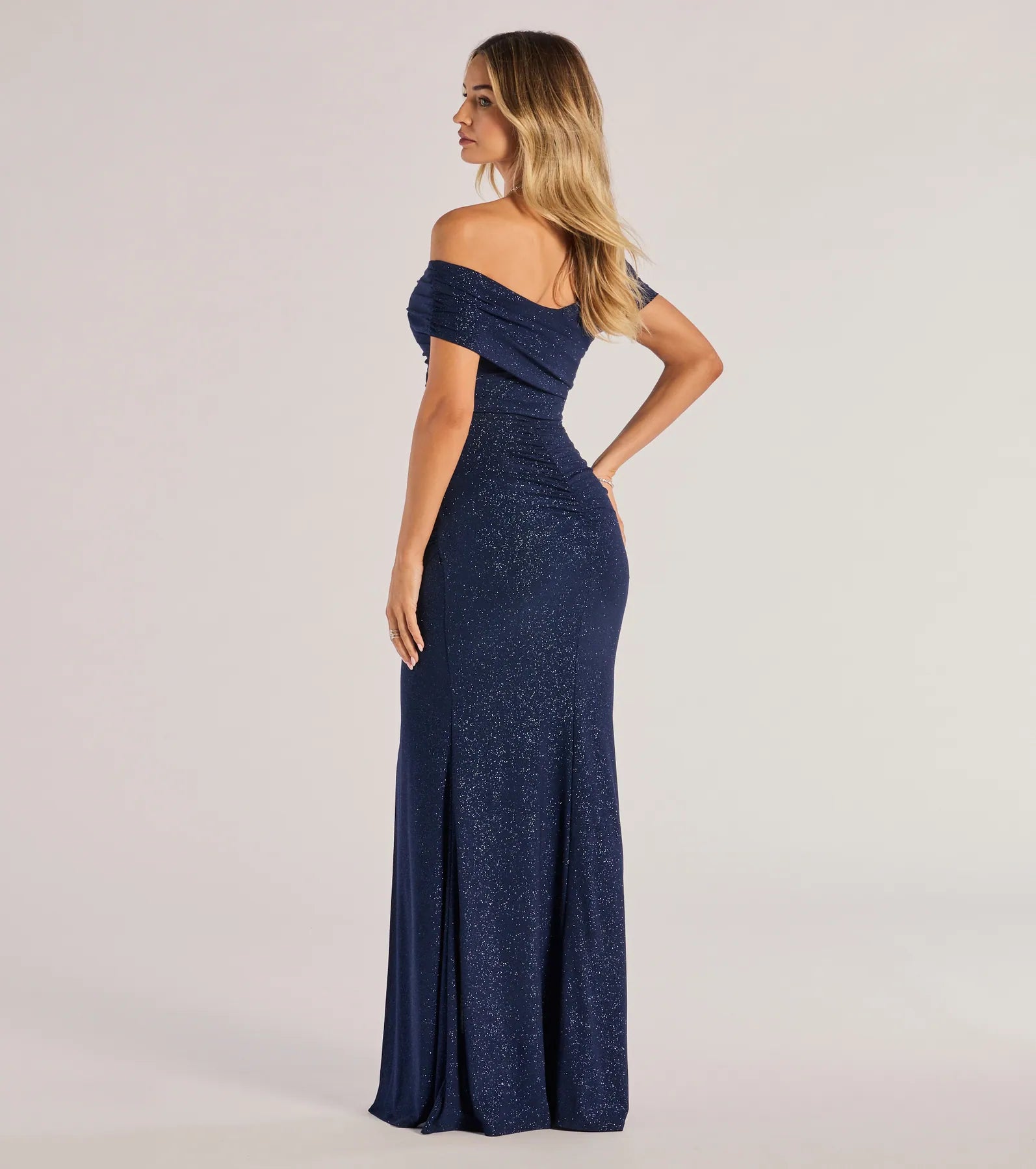 Giada Glitter Knit Off-the-Shoulder Column Dress - Image 2