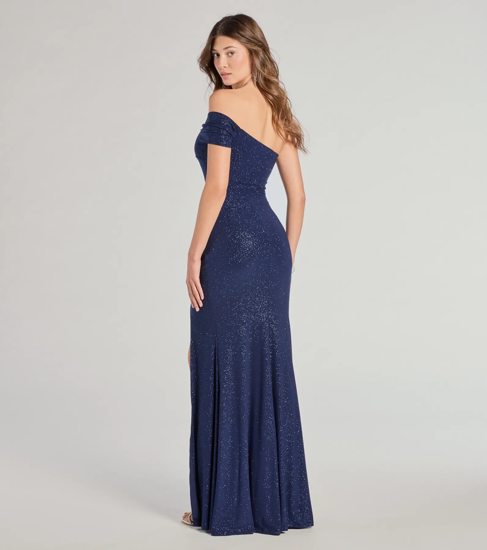 Malani Glitter Knit One-Shoulder Formal Dress - Image 2