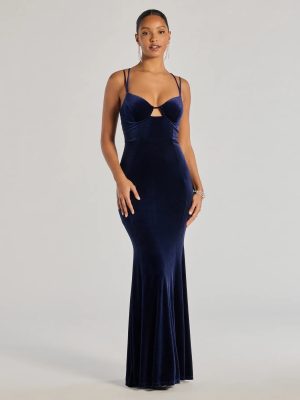 Jayne Velvet Lace-Up Mermaid Corset Dress