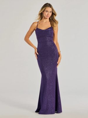 Rae Lace-Up Glitter Mermaid Dress