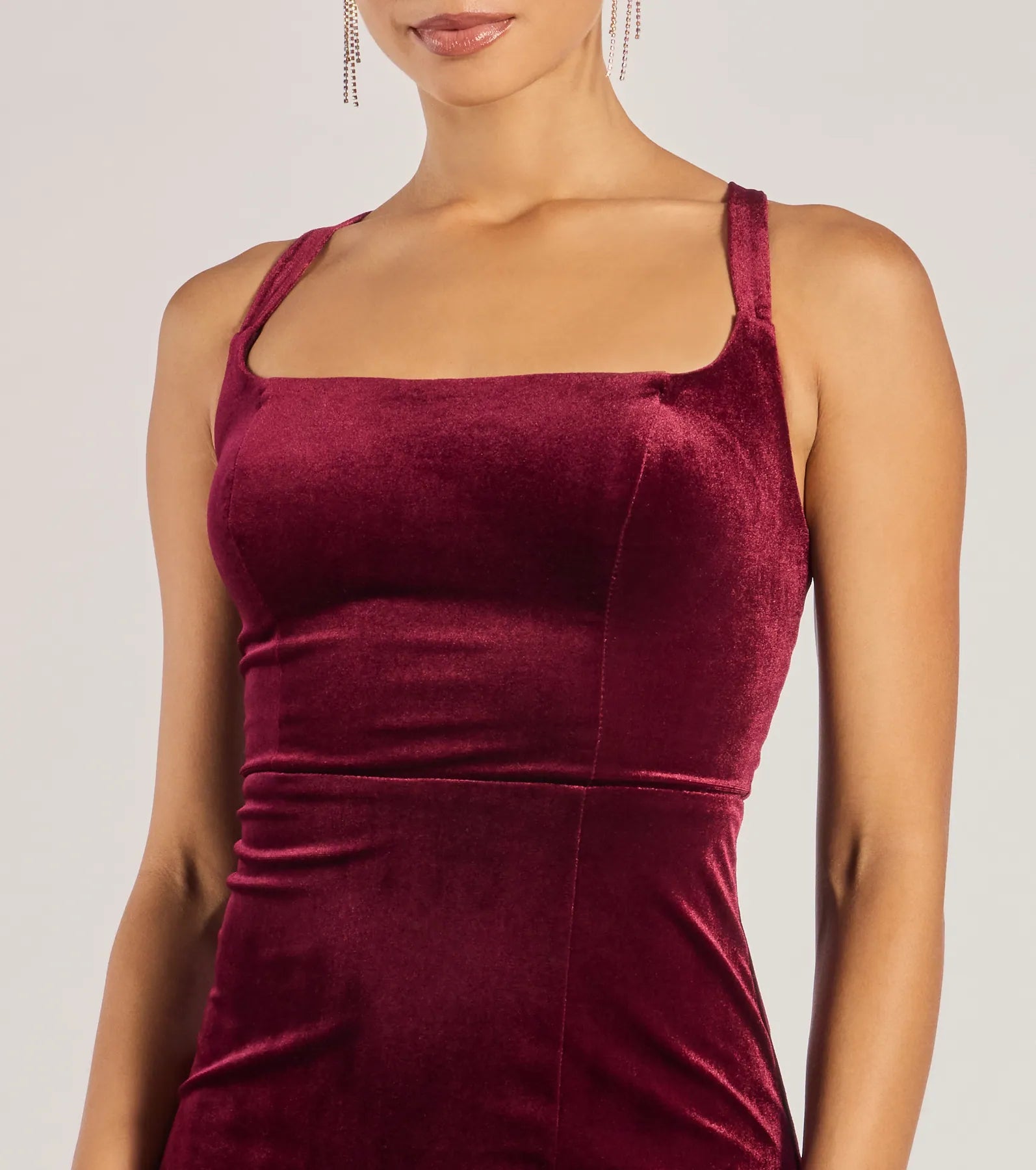 Christina Lace-Up Back Velvet Dress - Image 3