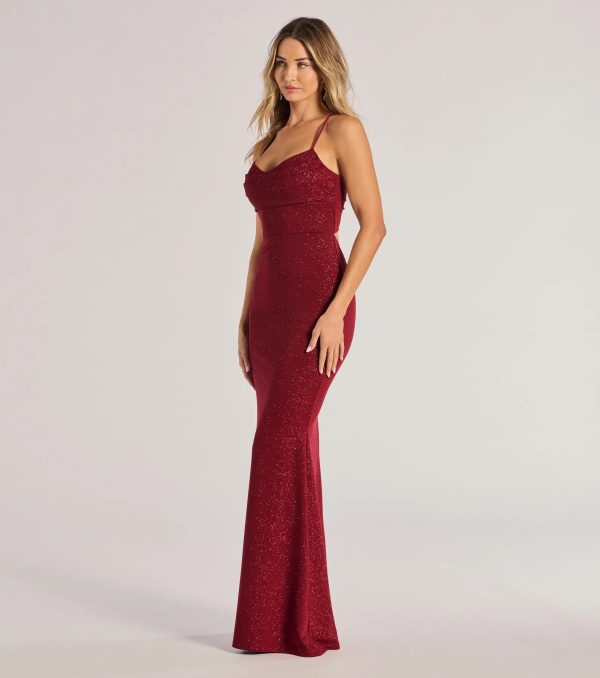 Rae Lace-Up Glitter Mermaid Dress - Image 8