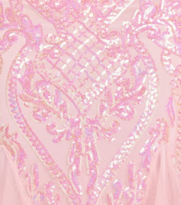 Sylvia Lace-Up Mermaid Tulle Ruffle Sequin Dress - Image 6