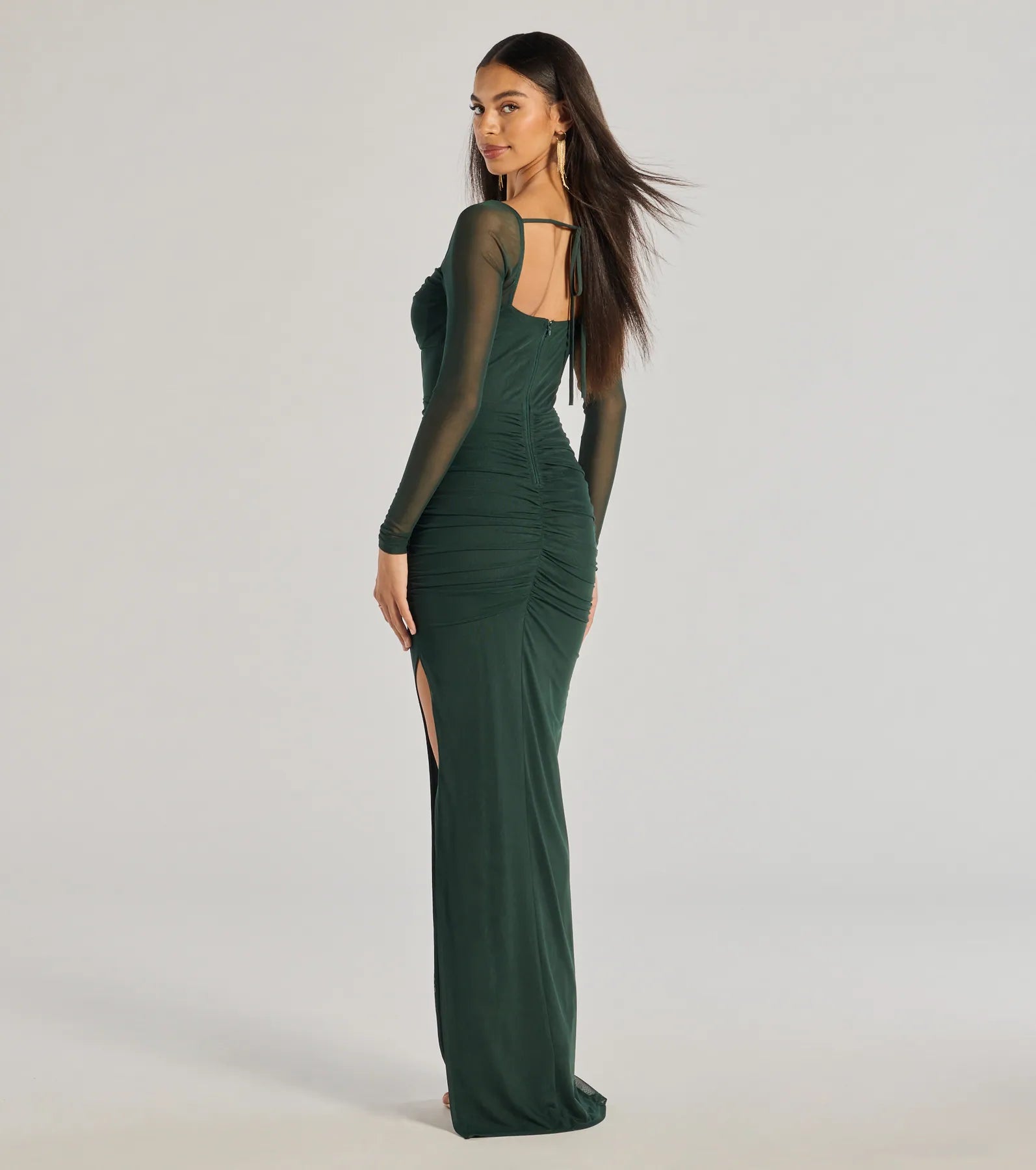 Ashlynn Long Sleeve Corset Column Formal Dress - Image 2