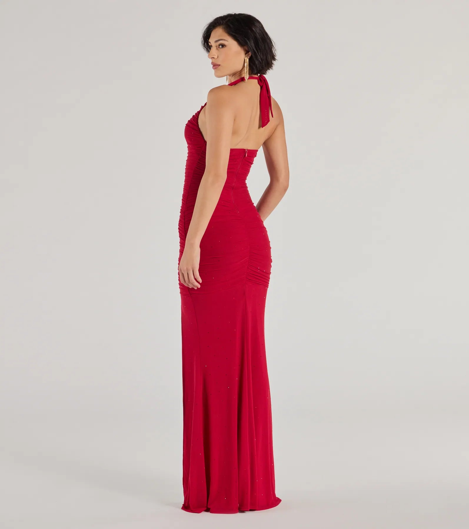 Kindra High-Slit Mermaid Halter Dress - Image 3