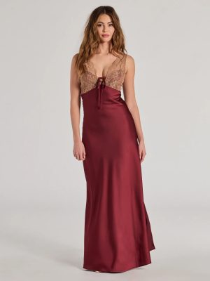 Deirdre Satin and Lace Sleeveless Mermaid Dress