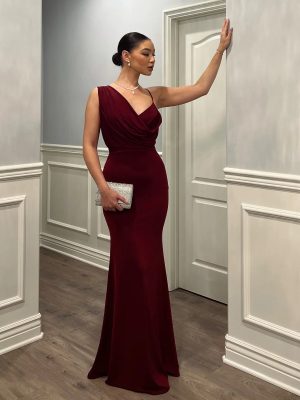 Margot One-Shoulder Cowl Neck Mermaid Dress