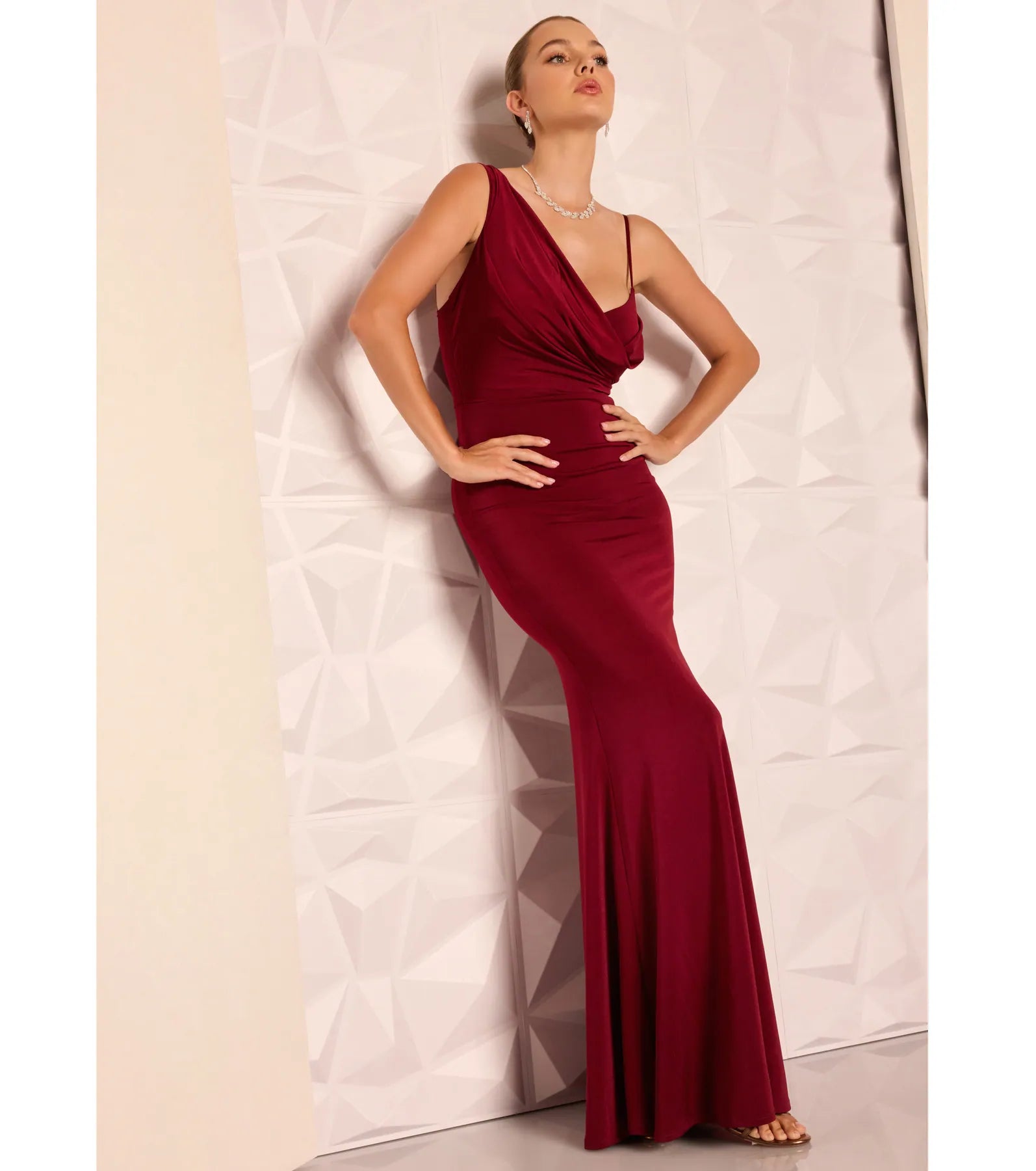 Margot One-Shoulder Cowl Neck Mermaid Dress - Image 6