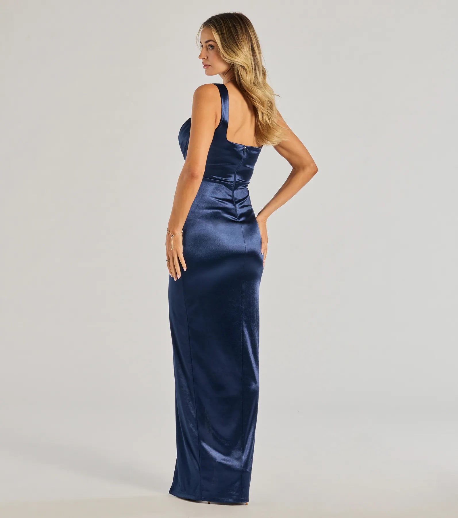 Niccola Satin Sweetheart Wrap Dress - Image 2